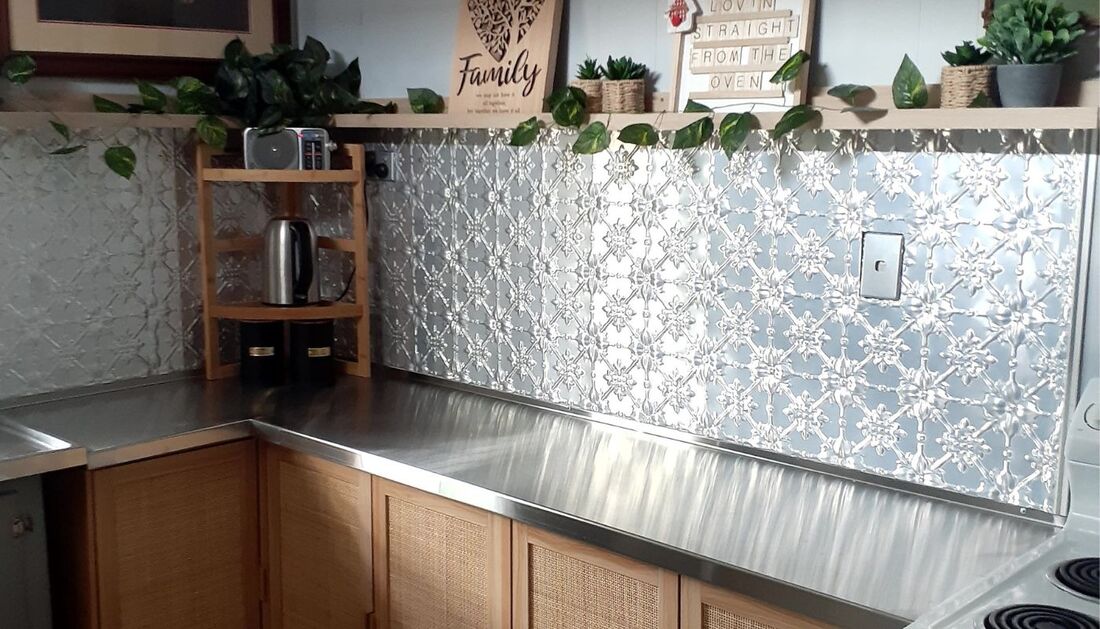 Custom stainless steel kitchen bench top