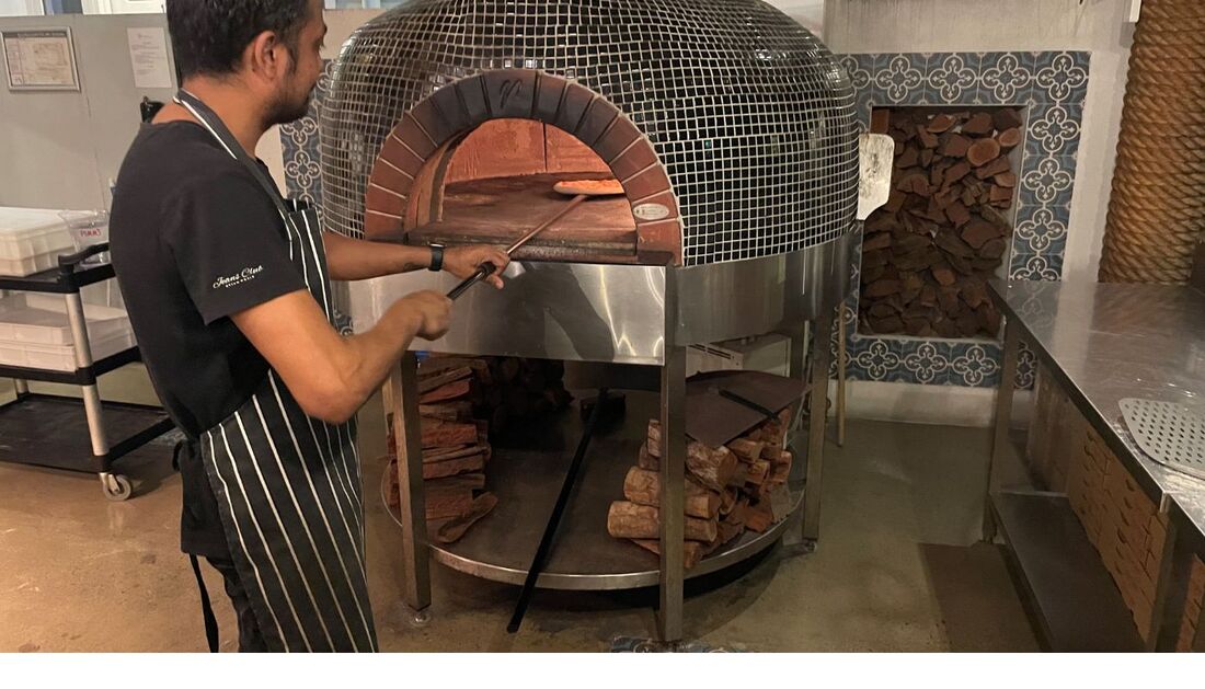 Wood fired pizza oven at Rambutan Resort